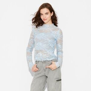 Wild Fable Light Blue Lace Blouse